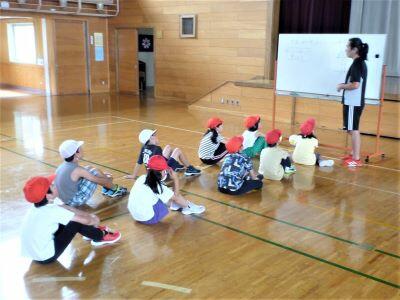 学習課題と「たまごわりサッカー」のルール説明